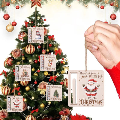5pcs/set Christmas Wooden Money Cards