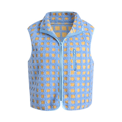 Checkered Fleece Vest