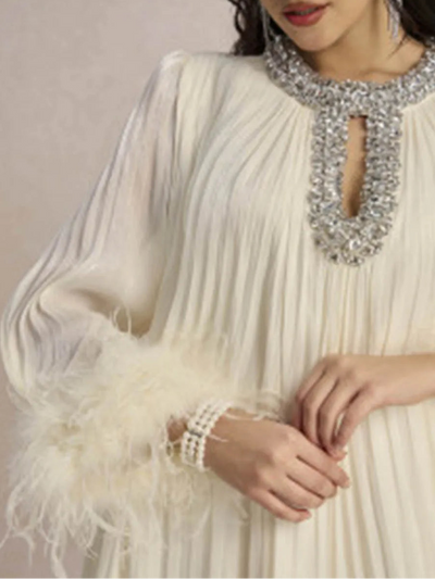 Amara Feather Maxi Dress