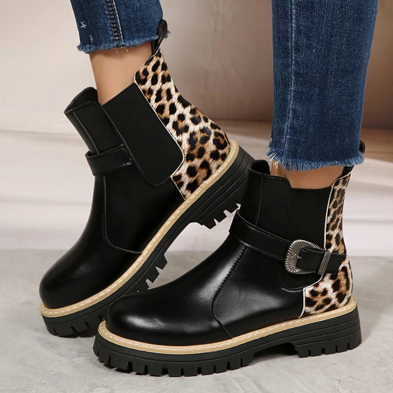 Rhea Ankle Boots Leopard
