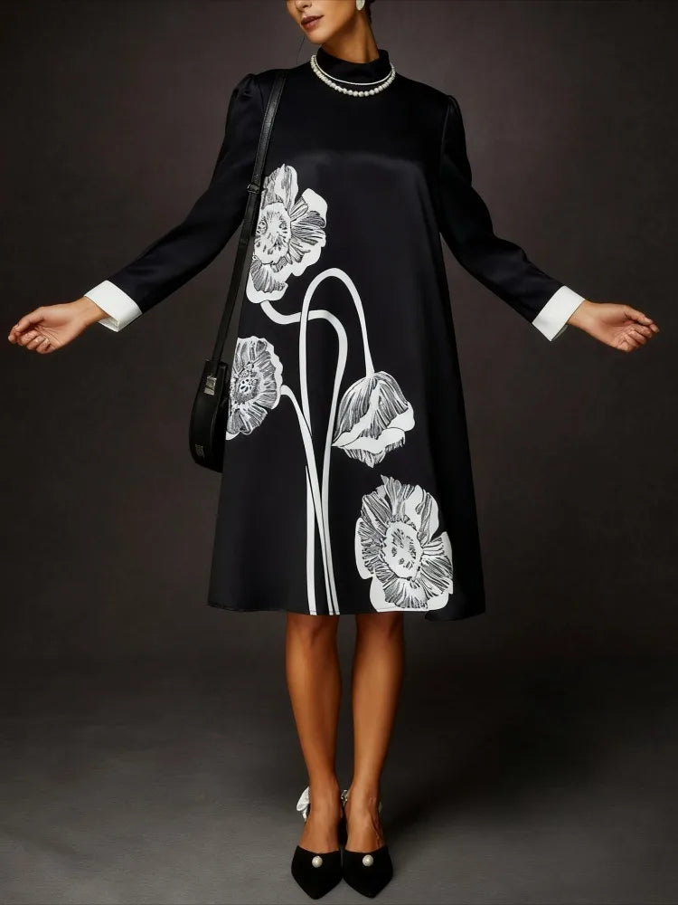 Camille Floral Satin Dress