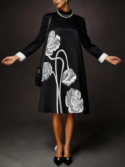 Camille Floral Satin Dress