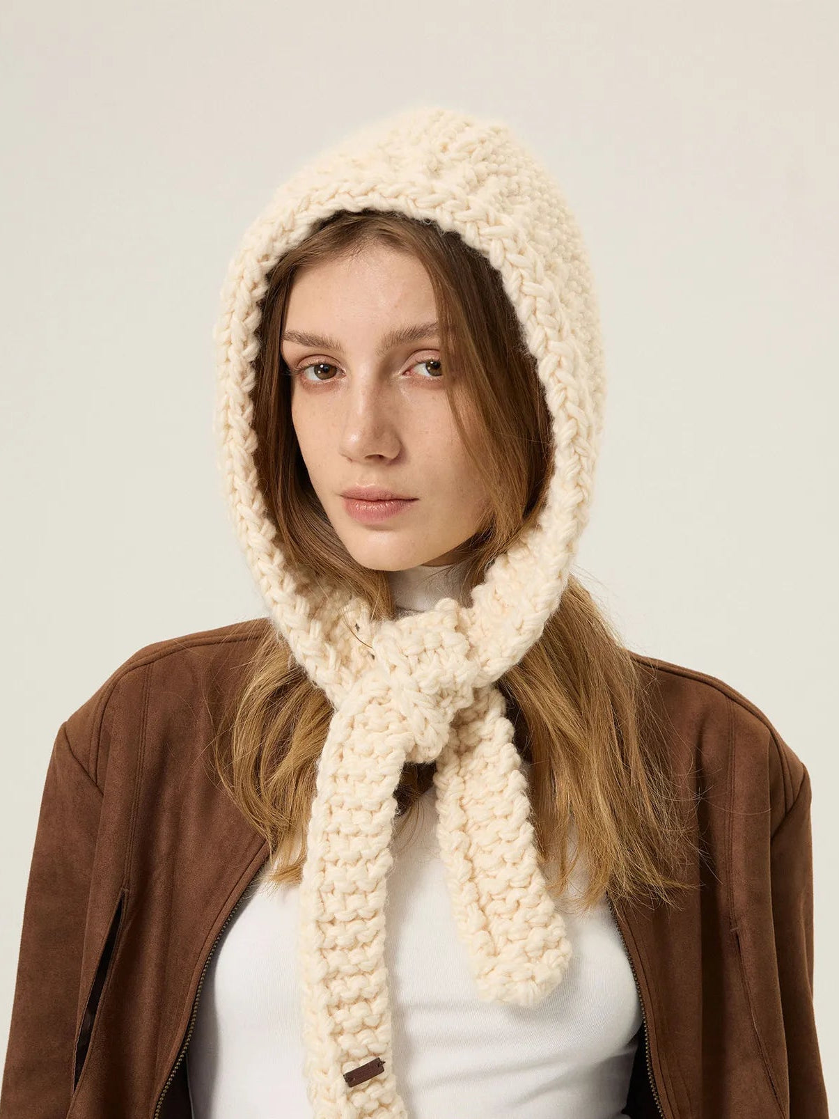 Chunky Knit Hood Scarf