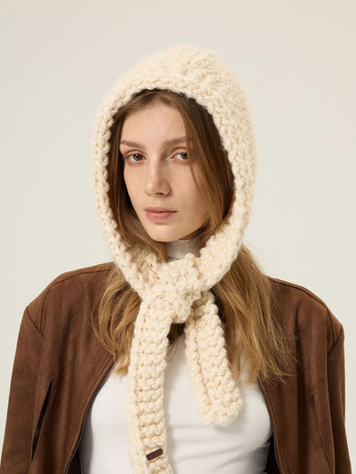 Chunky Knit Hood Scarf
