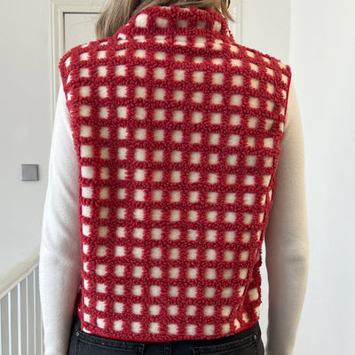 Checkered Fleece Vest