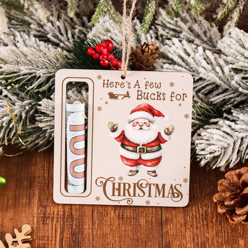5pcs/set Christmas Wooden Money Cards