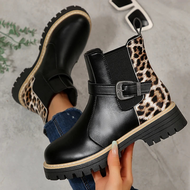 Rhea Ankle Boots Leopard