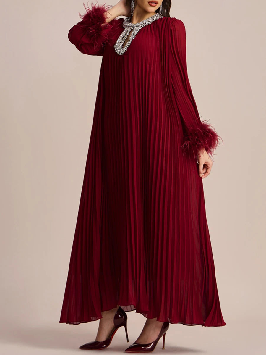 Amara Feather Maxi Dress