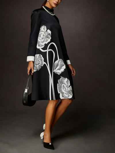 Camille Floral Satin Dress