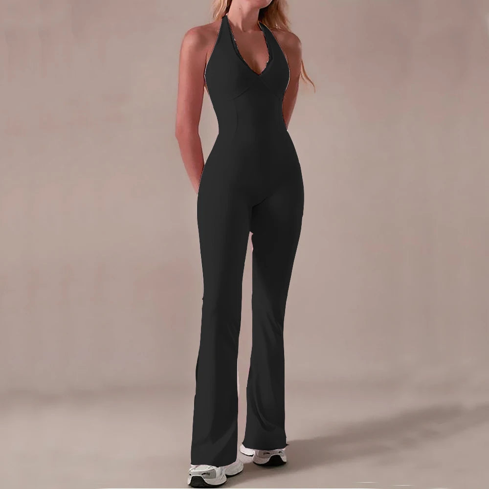 Flare Backless Jumpsuit
