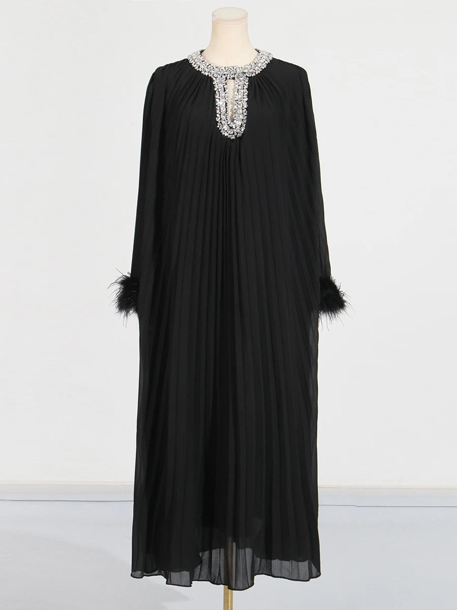 Amara Feather Maxi Dress