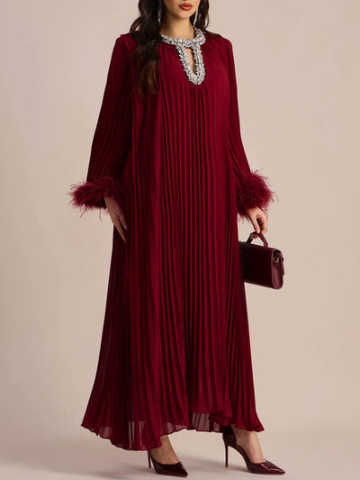 Amara Feather Maxi Dress