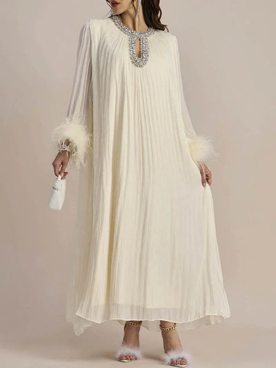 Amara Feather Maxi Dress